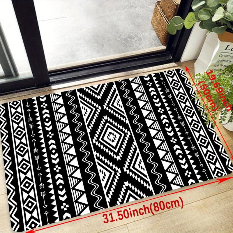 Non Slip Geometric Pattern Kitchen Floor Mat 19.69x31