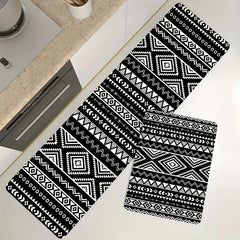 Non Slip Geometric Pattern Kitchen Floor Mat 19.69x31