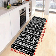 Non Slip Geometric Pattern Kitchen Floor Mat 19.69x31