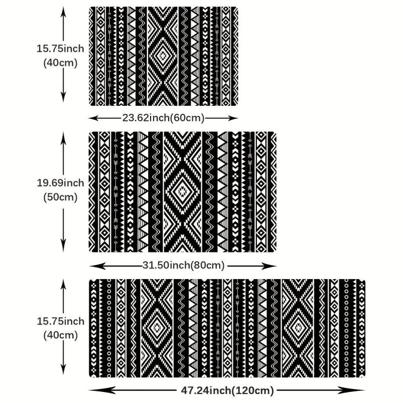 Non Slip Geometric Pattern Kitchen Floor Mat 19.69x31