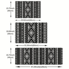 Non Slip Geometric Pattern Kitchen Floor Mat 19.69x31