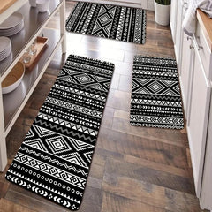 Non Slip Geometric Pattern Kitchen Floor Mat 19.69x31