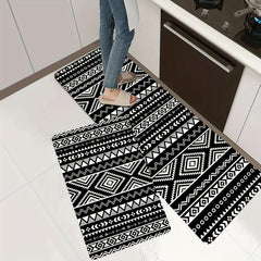 Non Slip Geometric Pattern Kitchen Floor Mat 19.69x31