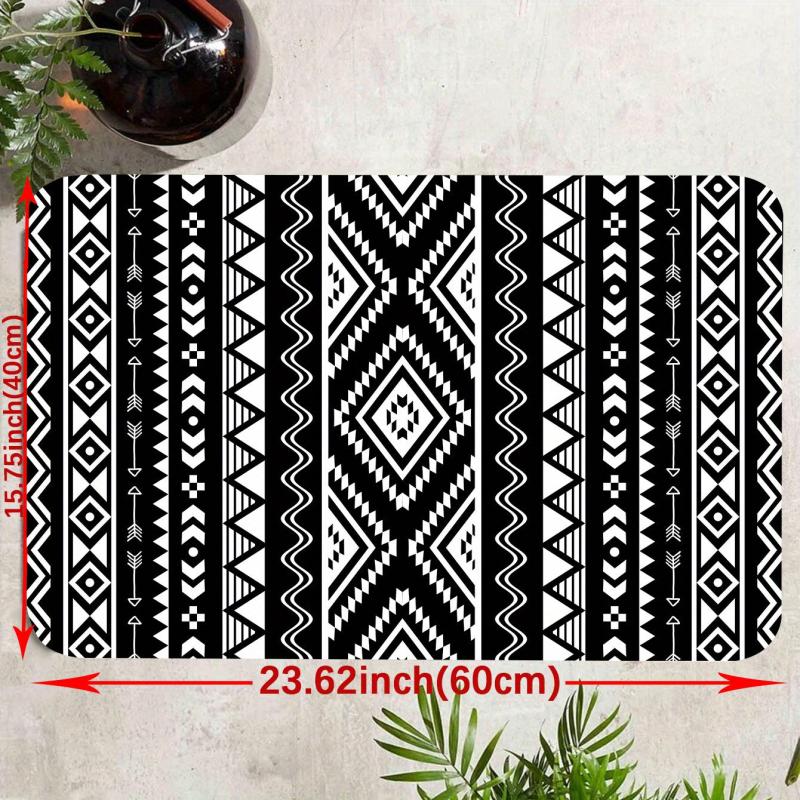 Non Slip Geometric Pattern Kitchen Floor Mat 19.69x31