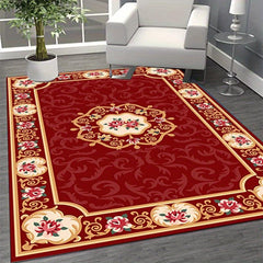 Large Vintage Floral Area Rug - Stain Resistant Shaggy Carpet