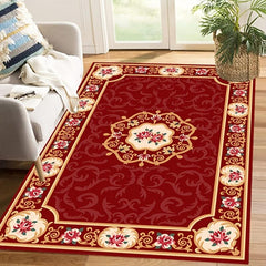 Large Vintage Floral Area Rug - Stain Resistant Shaggy Carpet