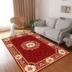 Large Vintage Floral Area Rug - Stain Resistant Shaggy Carpet