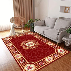 Large Vintage Floral Area Rug - Stain Resistant Shaggy Carpet
