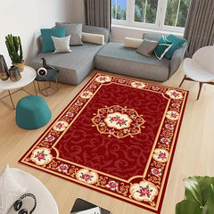 Large Vintage Floral Area Rug - Stain Resistant Shaggy Carpet