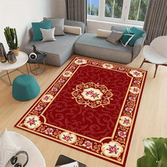 Large Vintage Floral Area Rug - Stain Resistant Shaggy Carpet