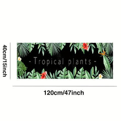 Soft Kitchen Rug Jungle Leaf Print Anti Fatigue Waterproof Non Slip Mats