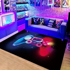 Non Slip Gamer Rug for Kids 3D Printed Controller Gamepad Washable Rug
