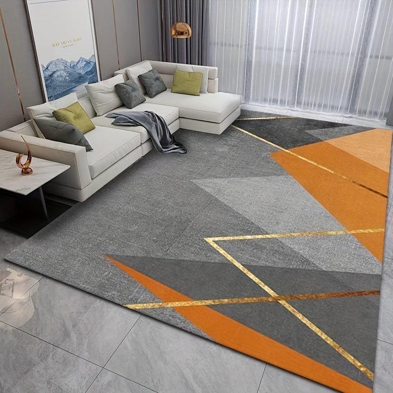 Nordic Geometric Area Rug Modern Crystal Velvet Rug