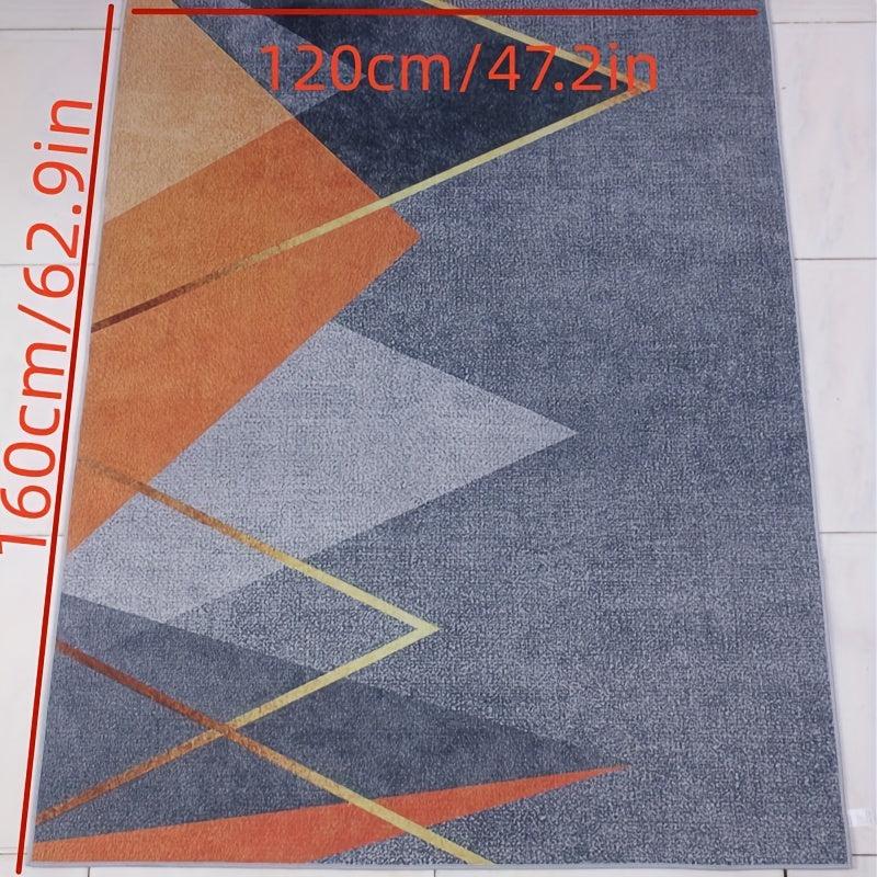 Nordic Geometric Area Rug Modern Crystal Velvet Rug