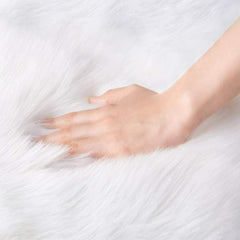 Faux Fur Chair Seat Cover Plush Rug Soft Area Rug For Bedroom