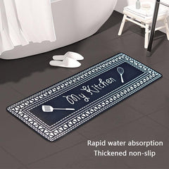 Kitchen Mat Crystal Velvet Absorbent Carpet Non-slip Floor Mat