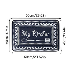 Kitchen Mat Crystal Velvet Absorbent Carpet Non-slip Floor Mat