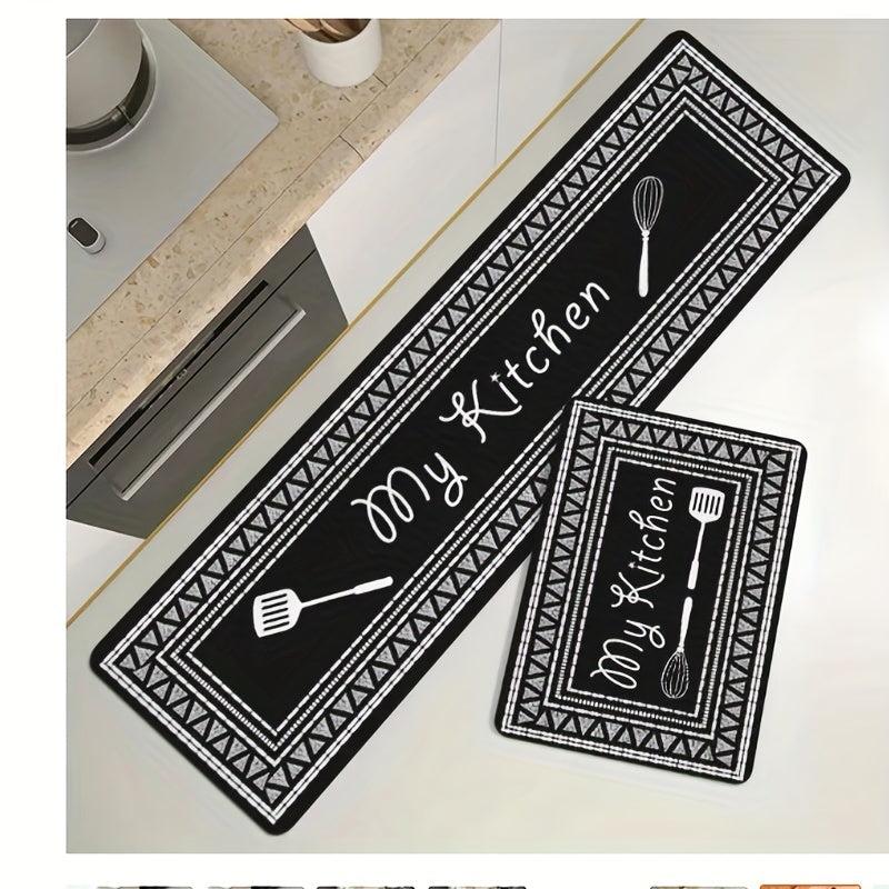 Kitchen Mat Crystal Velvet Absorbent Carpet Non-slip Floor Mat