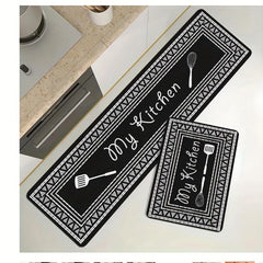 Kitchen Mat Crystal Velvet Absorbent Carpet Non-slip Floor Mat