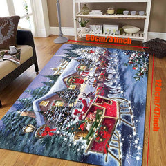 Christmas Decorative Rug Santa Claus Elk Living Room Floor Mat