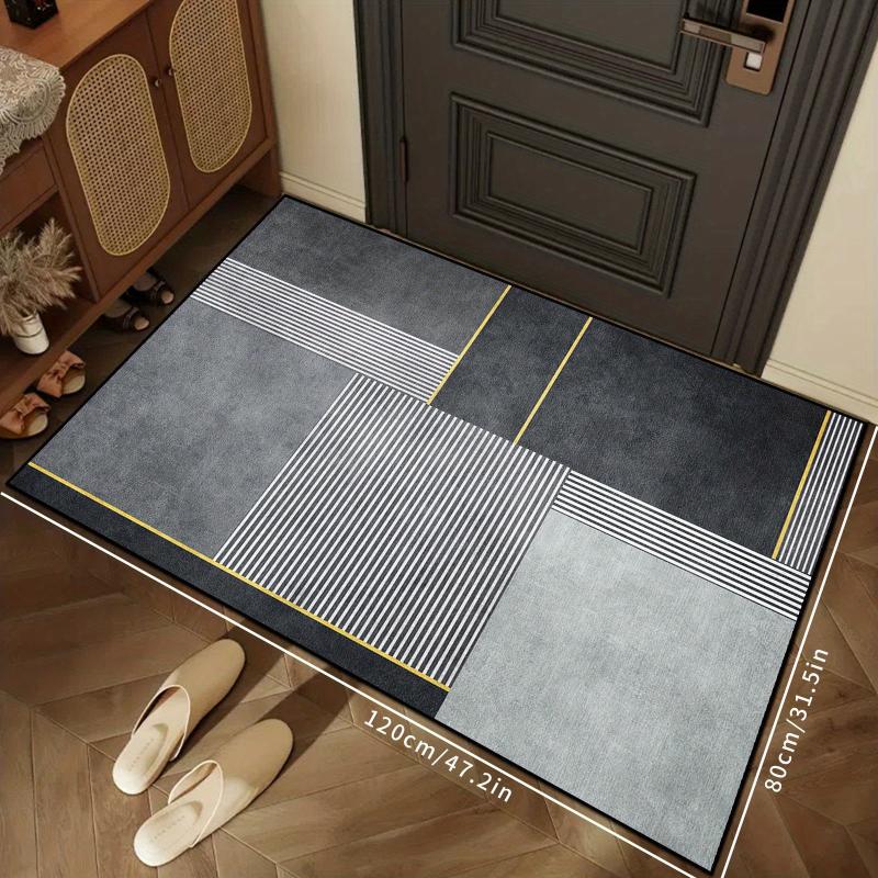 Modern Geometric Doormat Non slip Absorbent Machine Washable