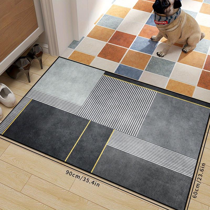 Modern Geometric Doormat Non slip Absorbent Machine Washable