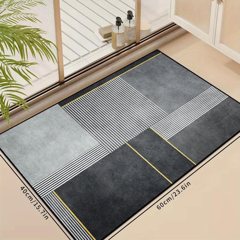 Modern Geometric Doormat Non slip Absorbent Machine Washable
