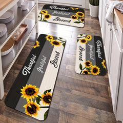 Sunflower Kitchen Floor Mat Non Slip Waterproof Dirt Resistant Washable Doormat