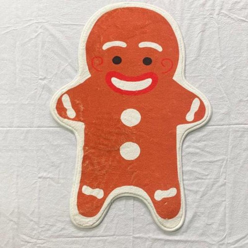 Christmas Gingerbread Man Rugs Non-Slip Washable Plush Rug