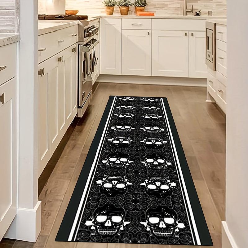 Halloween Skull Head Carpet Anti-Fouling Non-Slip Washable Rug