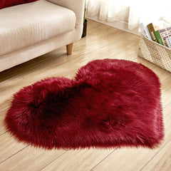 Soft Fluffy Heart Faux Fur Rug 40x30cm Non Slip, Ideal Gift for Girls