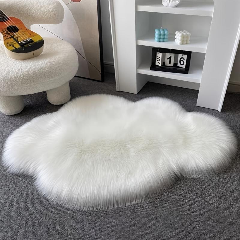 Plush Cloud Shaped Area Rug Shaggy Living Room Floor Mat Decorative Carpet