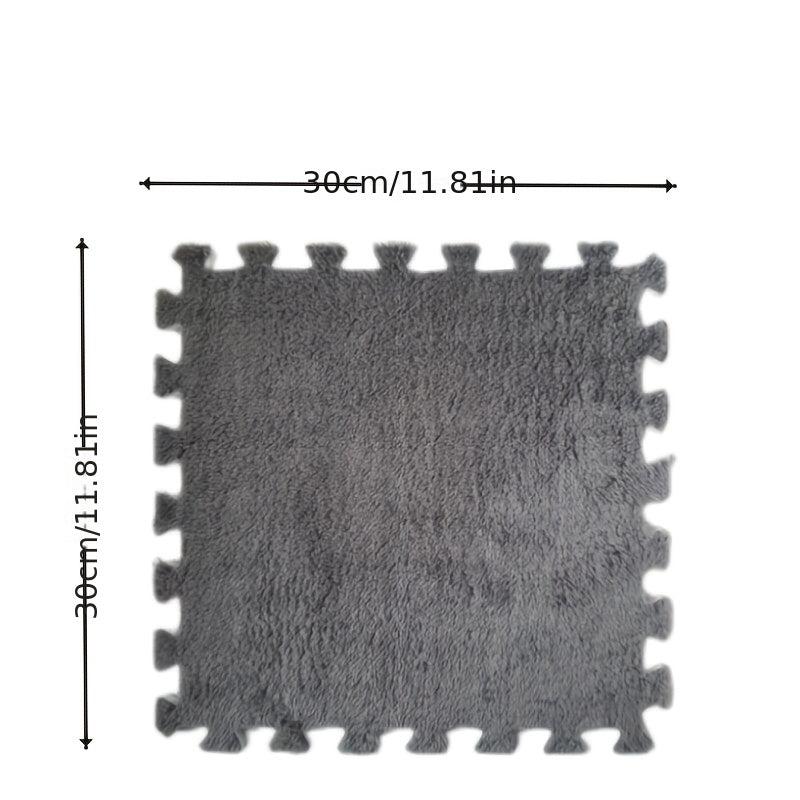 10pcs Plush Puzzle Foam Floor Mat Interlocking Carpet Fluffy Area Rug