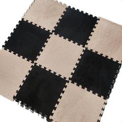 10pcs Plush Puzzle Foam Floor Mat Interlocking Carpet Fluffy Area Rug