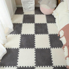 10pcs Plush Puzzle Foam Floor Mat Interlocking Carpet Fluffy Area Rug