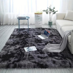 Large Light Grey Shaggy Rug for Living Room