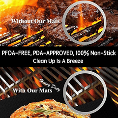 2pcs Non stick BBQ Grill Mat Baking Mat Heat Resistant Cooking Grilling Sheet