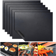 2pcs Non stick BBQ Grill Mat Baking Mat Heat Resistant Cooking Grilling Sheet