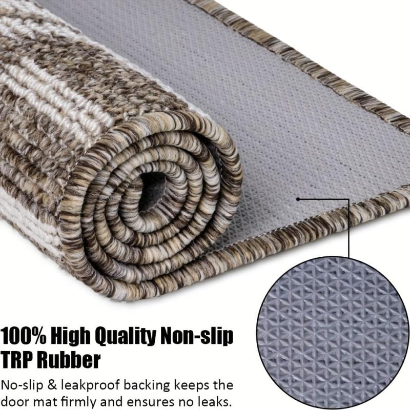 Striped Non Slip Fluffy Throw Floor Mat