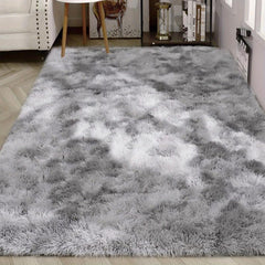 Gray Shaggy Rug Fluffy Floor Mat Plush Area Rug Soft Household Carpet