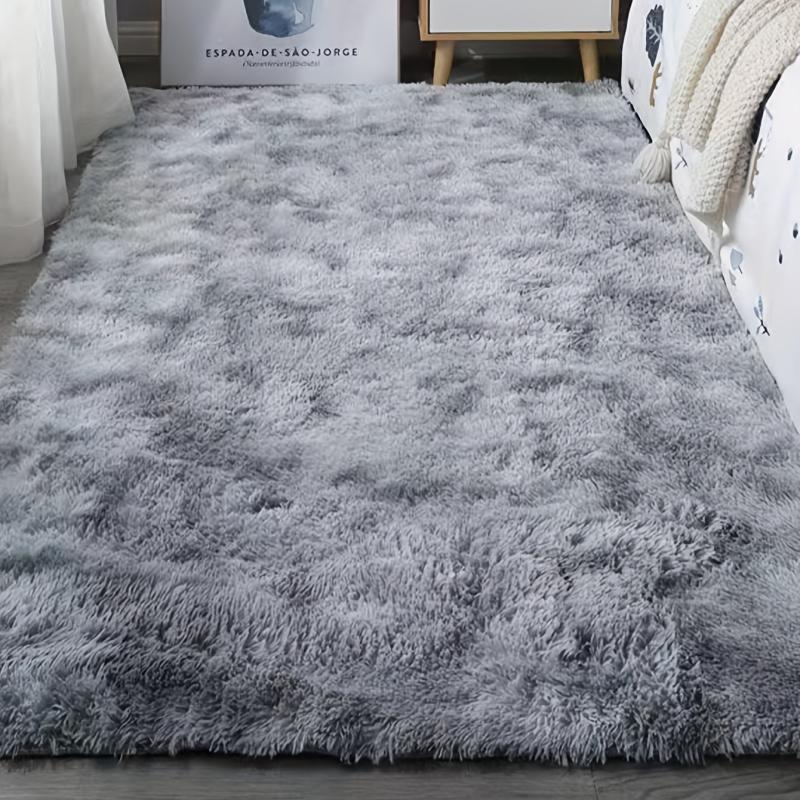 Gray Shaggy Rug Fluffy Floor Mat Plush Area Rug Soft Household Carpet