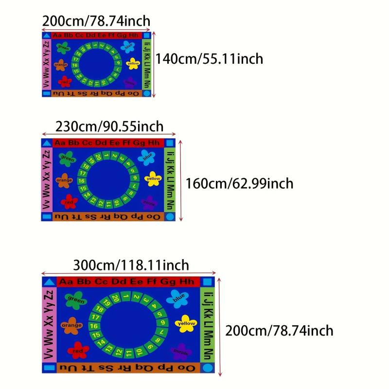 Hop & Count Hopscotch Rug Cartoon Children's Room Carpet