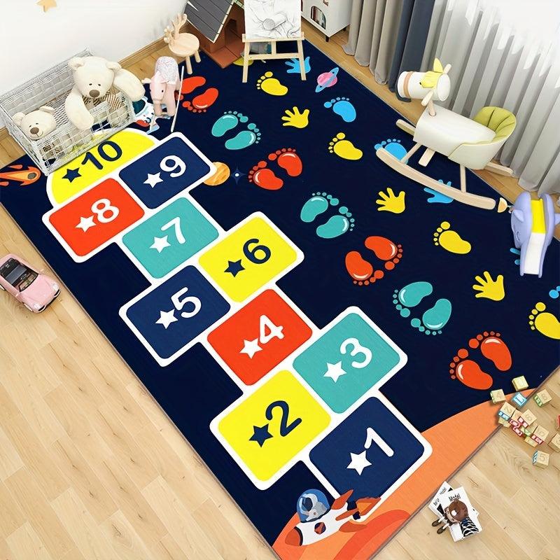 Hop & Count Hopscotch Rug Cartoon Children's Room Carpet