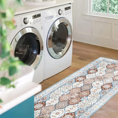 Vintage Boho 2'X10' Runner Rug, Non-Slip, Washable, Long Hallway, Kitchen Mat