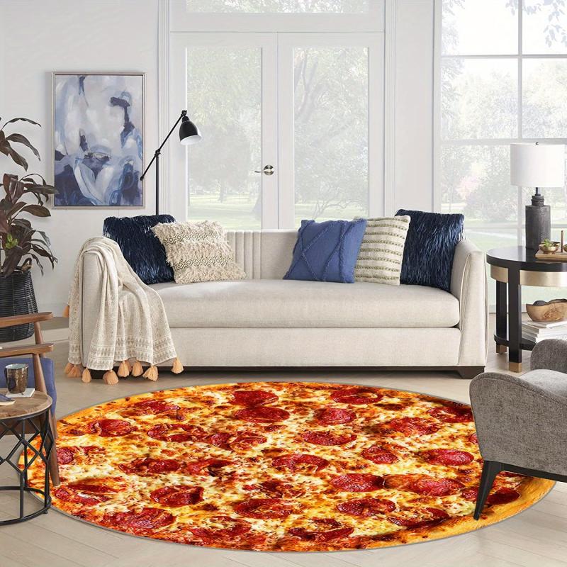 Kids Pizza Carpet Soft and Non Slip Area Rug Washable Funny Gift for Boys