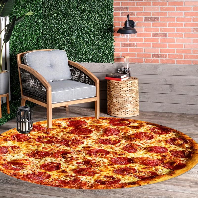Kids Pizza Carpet Soft and Non Slip Area Rug Washable Funny Gift for Boys
