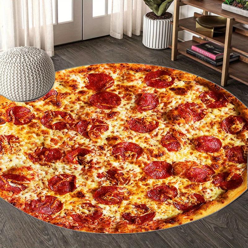 Kids Pizza Carpet Soft and Non Slip Area Rug Washable Funny Gift for Boys