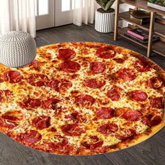 Kids Pizza Carpet Soft and Non Slip Area Rug Washable Funny Gift for Boys