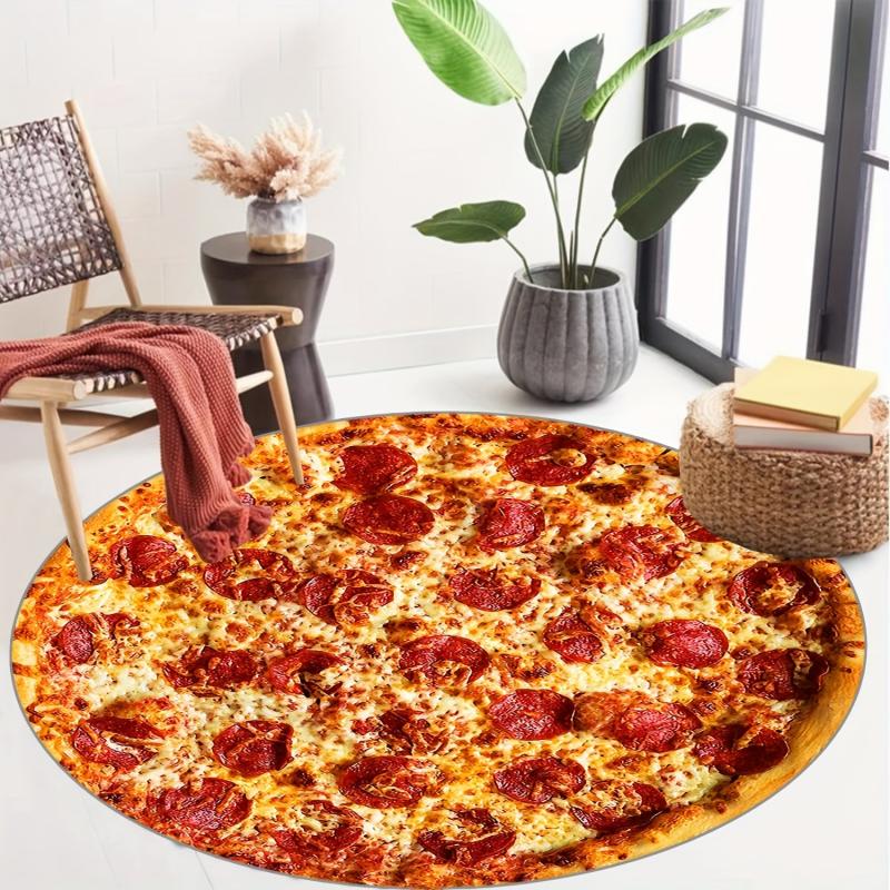 Kids Pizza Carpet Soft and Non Slip Area Rug Washable Funny Gift for Boys