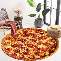 Kids Pizza Carpet Soft and Non Slip Area Rug Washable Funny Gift for Boys